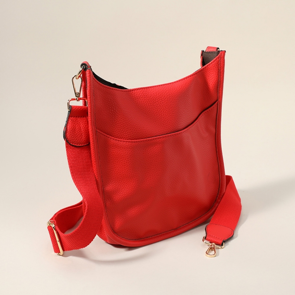 Red Leather Cross Body Bag Purse Casual Womens Fashion Accessories Statement